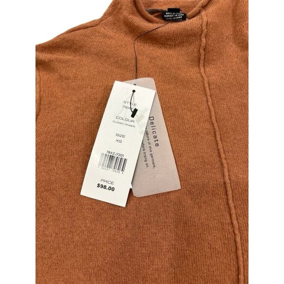French connection women’s cashmere mock neck orange sweater size XS - Picture 5 of 5